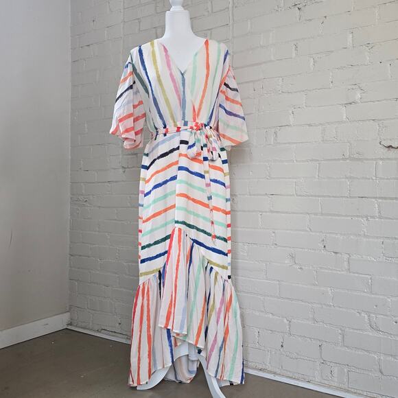 L'Atiste By Amy Dresses & Skirts - L'ATISTE by Amy Multi-Color Striped Maxi Dress┃ Plus Size 1X ┃Boho Ruffle Hem